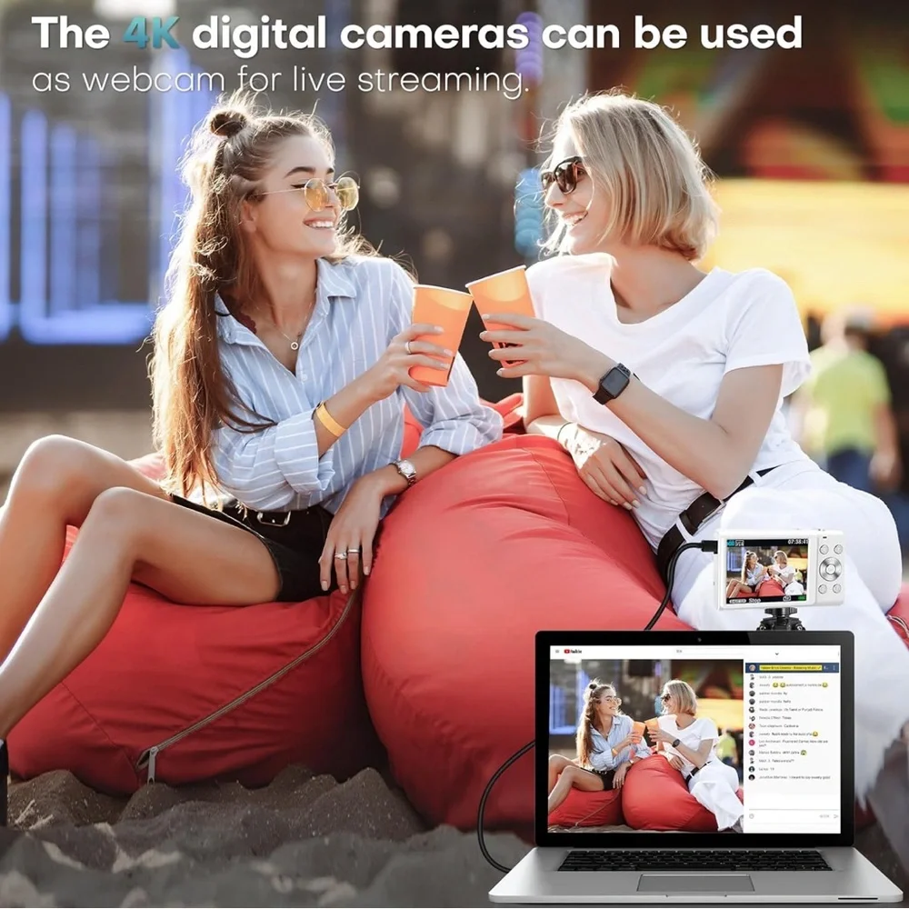 new in box Digital Camera 2.7K 48MP with 32GB Memory Card